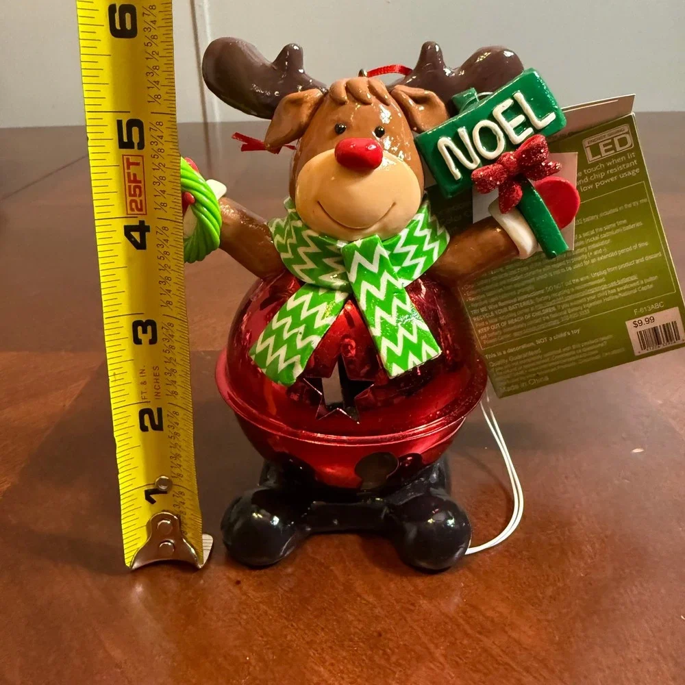 Holiday Home Animated LED Reindeer Christmas Figurine‎ Noel Bell Light Up
